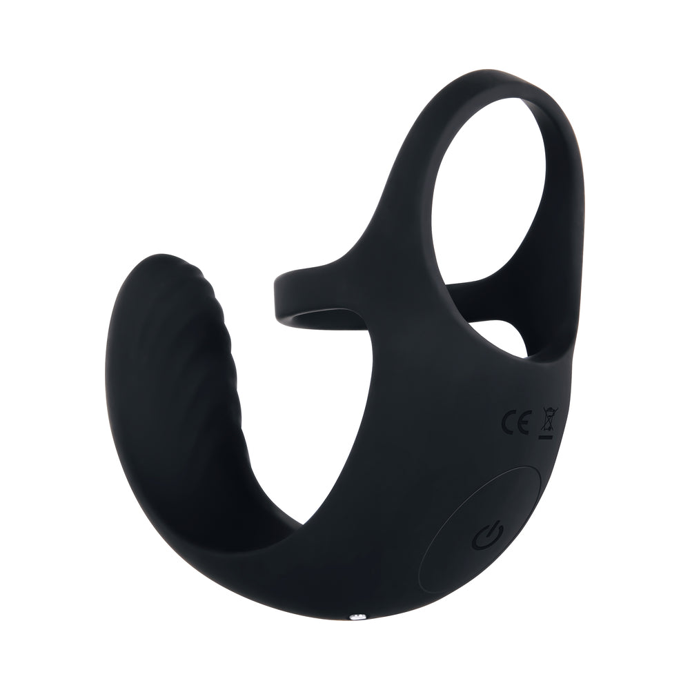ZERO TOLERANCE - VIBRATING BALL CRADLE RECHARGEABLE REMOTE-CONTROLLED SILICONE COCKRING BLACK