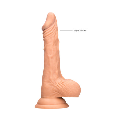 SHOTS - REALROCK REALISTIC 7 IN. DILDO WITH BALLS AND SUCTION CUP BEIGE