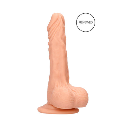SHOTS - REALROCK REALISTIC 8 IN. DILDO WITH BALLS AND SUCTION CUP BEIGE