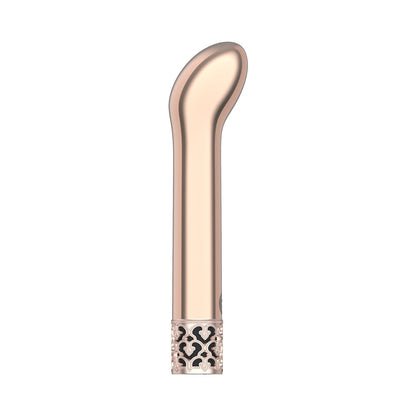 SHOTS - ROYAL GEMS JEWEL VIBRADOR CURVO RECARREGÁVEL TIPO BULLET EM ABS COR OURO ROSA