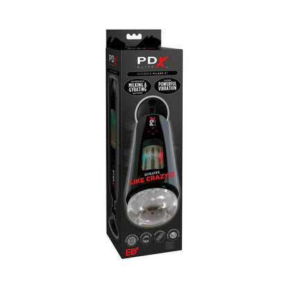 PDX BRANDS - PDX ELITE ULTIMATE MILKER 2 RECHARGEABLE GYRATING SUCTION STROKER WITH HANDS-FREE SUCTION CUP