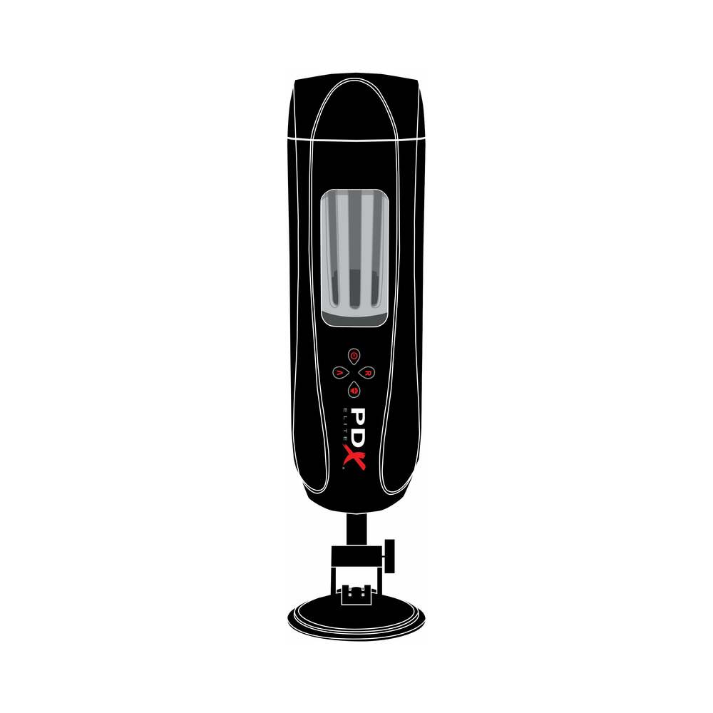 PDX BRANDS - PDX ELITE ULTIMATE MILKER 2 RECHARGEABLE GYRATING SUCTION STROKER WITH HANDS-FREE SUCTION CUP
