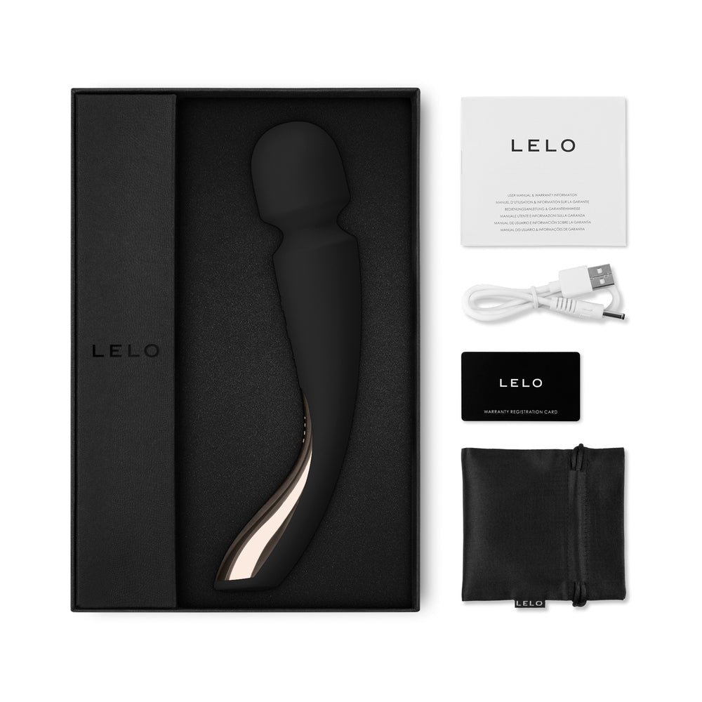 LELO - SMART WAND 2 MEDIUM RECHARGEABLE WAND VIBRATOR BLACK