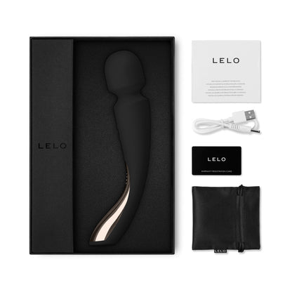 LELO - SMART WAND 2 MEDIUM RECHARGEABLE WAND VIBRATOR BLACK