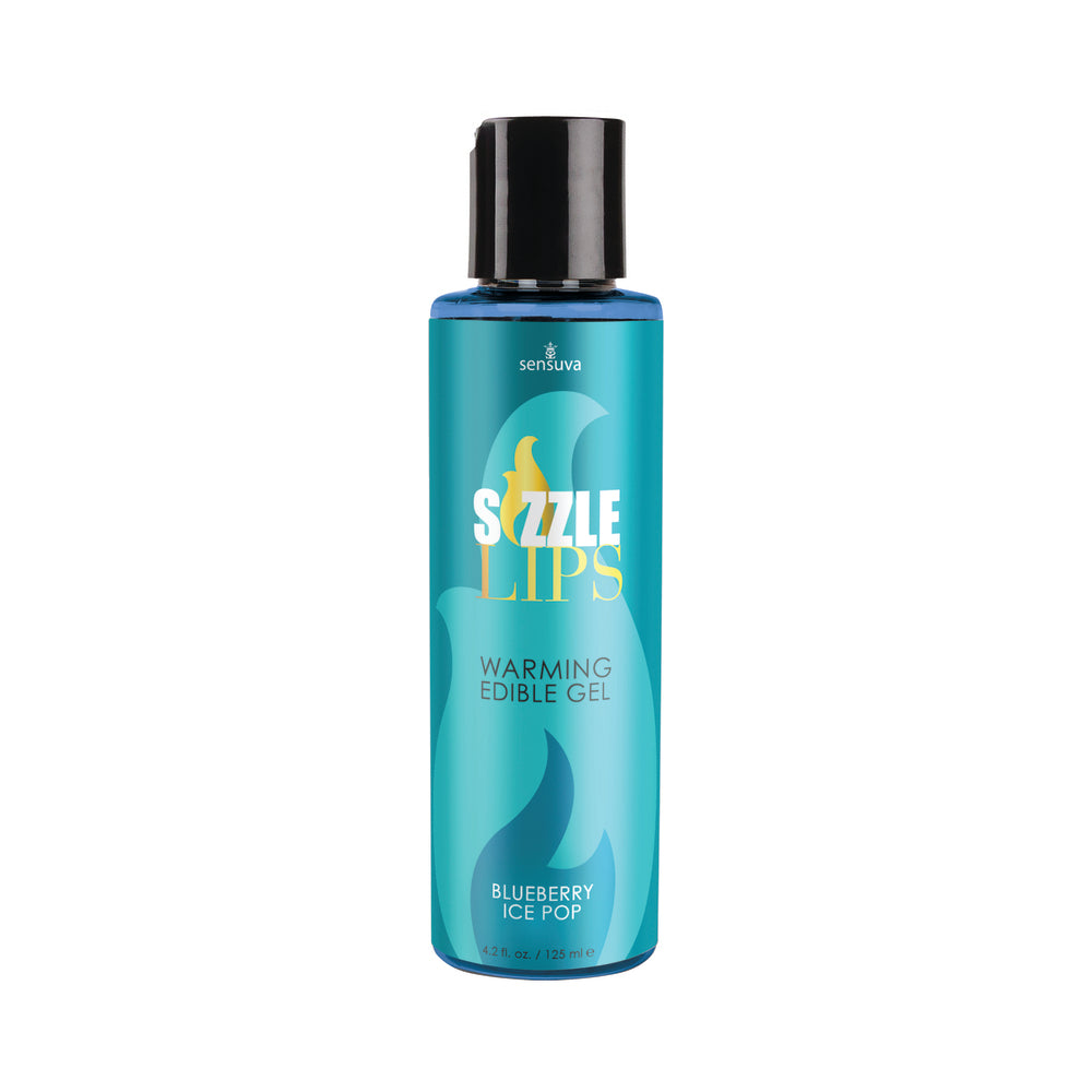 SENSUVA - GEL COMESTÍVEL DE EFEITO AQUECEDOR SIZZLE LIPS SABOR BLUEBERRY ICE POP 120 G.