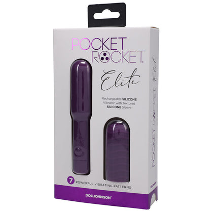 DOC JOHNSON - POCKET ROCKET ELITE BULA RECARREGÁVEL COM MANGA REMOVÍVEL ROXO