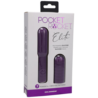 DOC JOHNSON - POCKET ROCKET ELITE BULA RECARREGÁVEL COM MANGA REMOVÍVEL ROXO