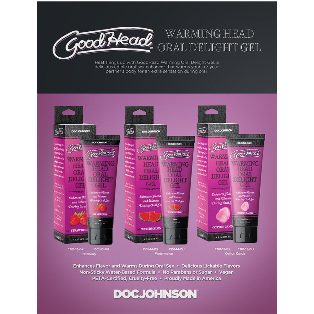 DOC JOHNSON - GOODHEAD WARMING HEAD ORAL DELIGHT GEL COTTON CANDY 4 OZ. BULK