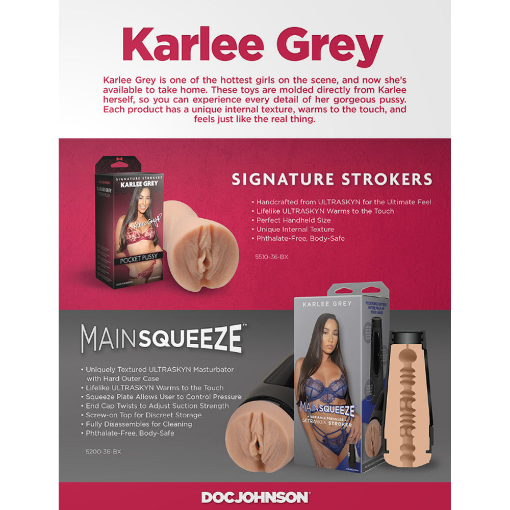 DOC JOHNSON - SIGNATURE STROKERS KARLEE GREY ULTRASKYN POCKET PUSSY