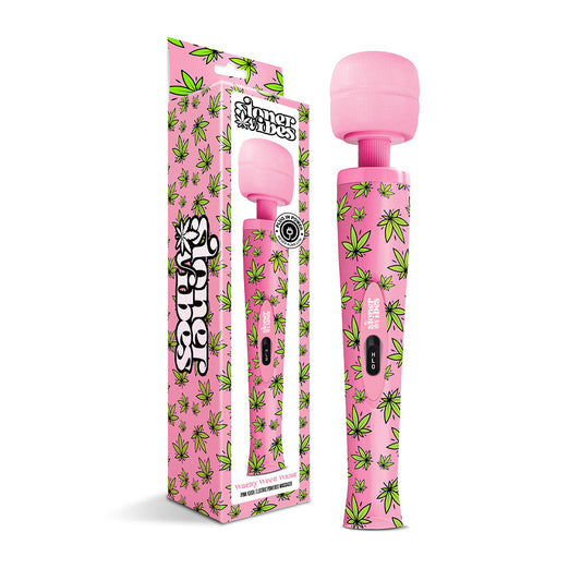 GLOBAL NOVELTIES - STONER VIBES WACKY WEED WAND MASSAGER PINK KUSH