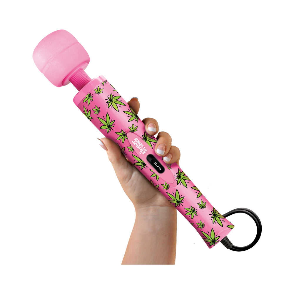 GLOBAL NOVELTIES - STONER VIBES WACKY WEED WAND MASSAGER PINK KUSH