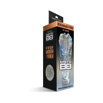 GLOBAL NOVELTIES - HAPPY ENDINGS MSTR B8 IN THE CLEAR MOUTH STROKER LIP SERVICE CANISTER