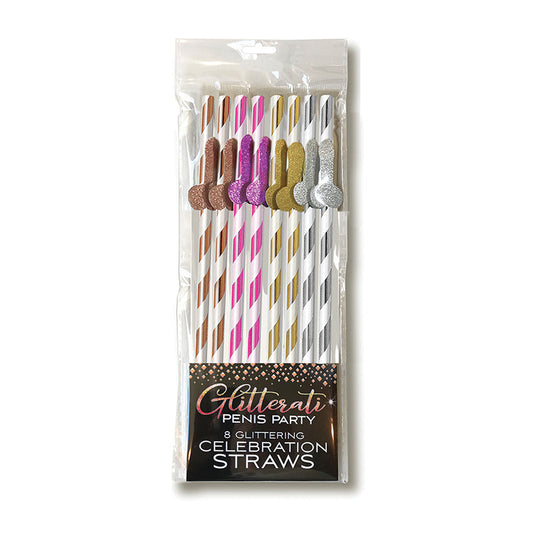 LITTLE GENIE - PACK DE 8 PALINHAS DE CELEBRAÇÃO GLITTERATI PENIS TALL