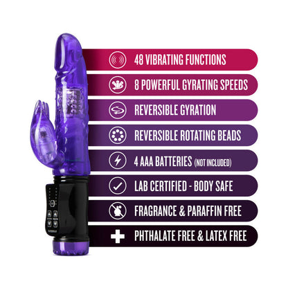 BLUSH - SEXY THINGS FLUTTER RABBIT DUAL STIMULATION VIBRATOR PURPLE