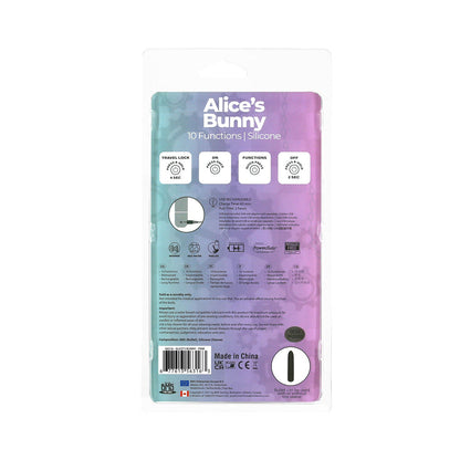 BMS - POWERBULLET ALICE'S BUNNY RECHARGEABLE BULLET VIBRATOR WITH SILICONE RABBIT SLEEVE