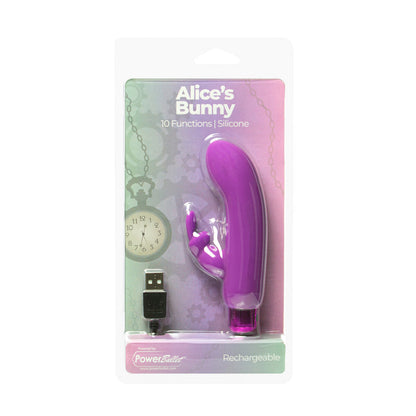 BMS - POWERBULLET ALICE'S BUNNY RECHARGEABLE BULLET VIBRATOR WITH SILICONE RABBIT SLEEVE