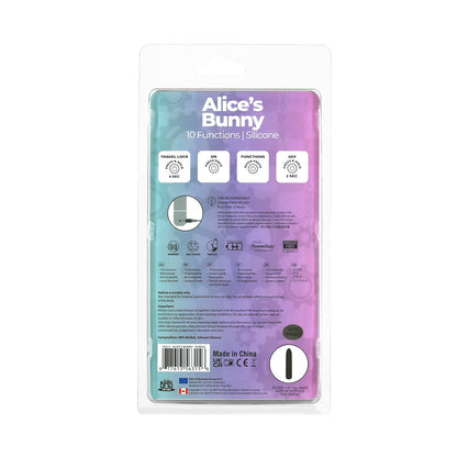 BMS - POWERBULLET ALICE'S BUNNY RECHARGEABLE BULLET VIBRATOR WITH SILICONE RABBIT SLEEVE