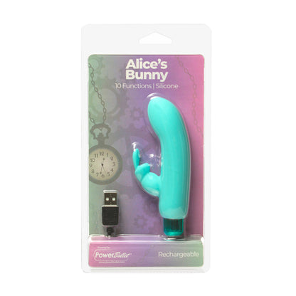 BMS - POWERBULLET ALICE'S BUNNY RECHARGEABLE BULLET VIBRATOR WITH SILICONE RABBIT SLEEVE