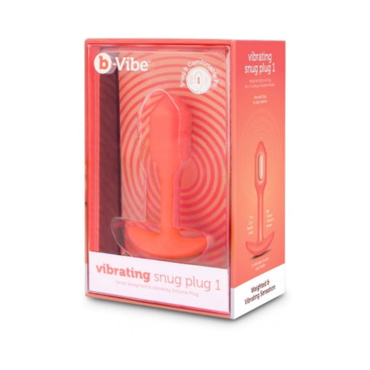 B-VIBE - SNUG PLUG 1 VIBRATÓRIO RECARREGÁVEL DE SILICONE COM PESO PARA ÂNUS LARANJA