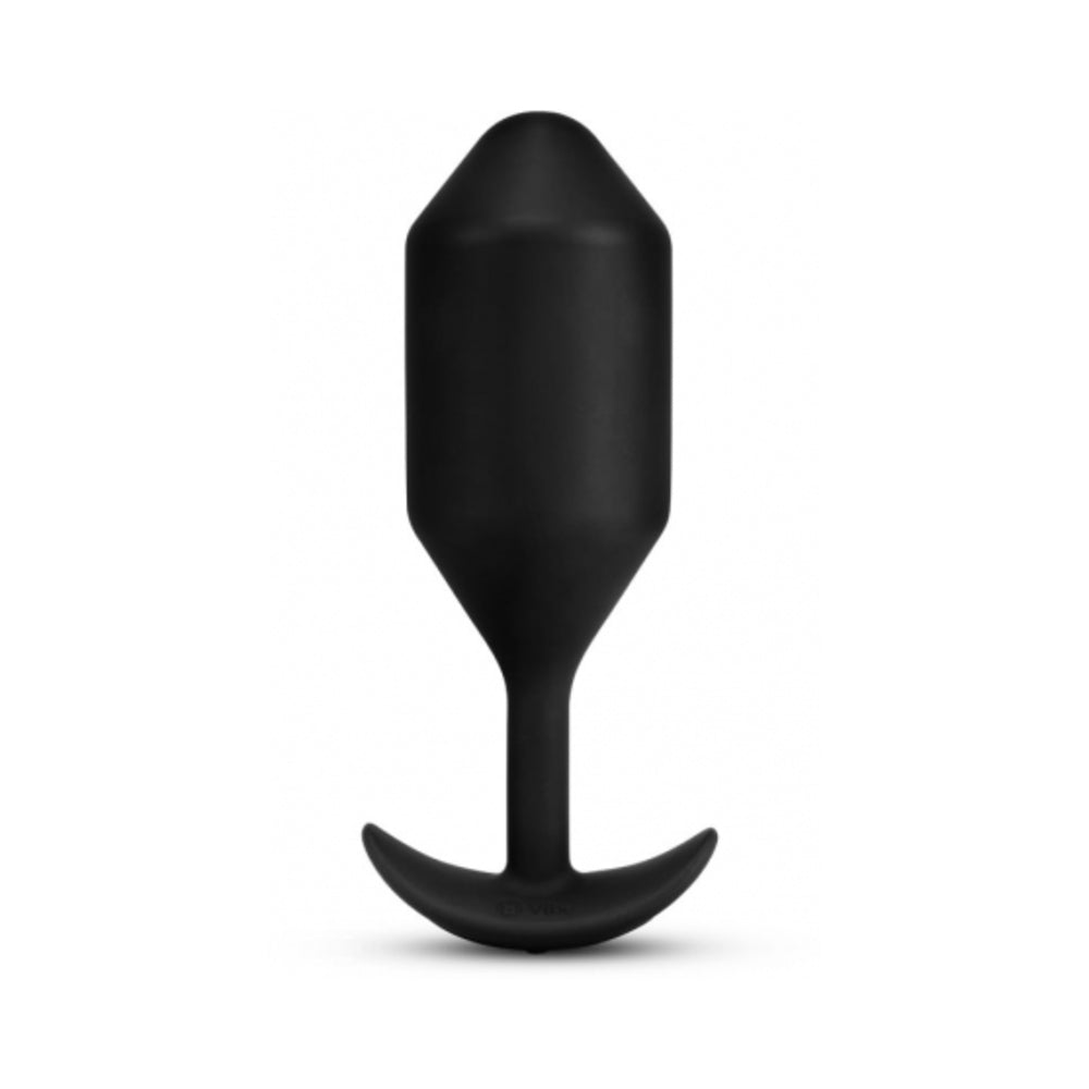 B-VIBE - VIBRATING SNUG PLUG 5 ANAL PLUG DE SILICONE COM PESO RECARREGÁVEL PRETO