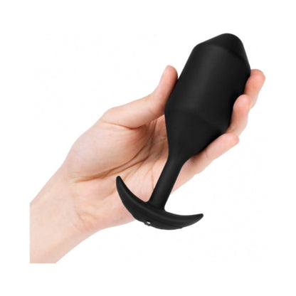 B-VIBE - VIBRATING SNUG PLUG 5 ANAL PLUG DE SILICONE COM PESO RECARREGÁVEL PRETO