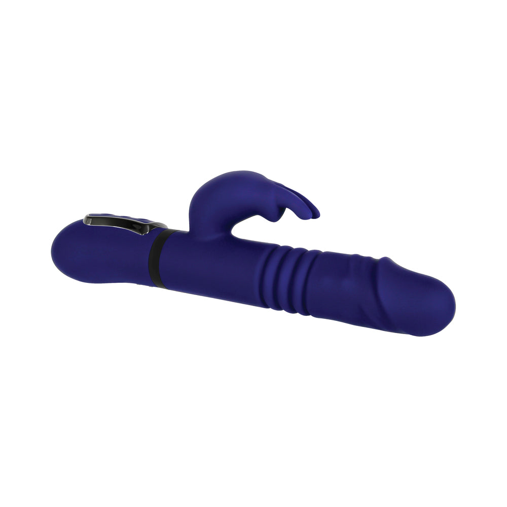 GENDER X - VIBRADOR COELHO DE SILICONE RECARREGÁVEL COM MOVIMENTOS DE IMPULSO E ROTAÇÃO TUDO EM UM ROXO