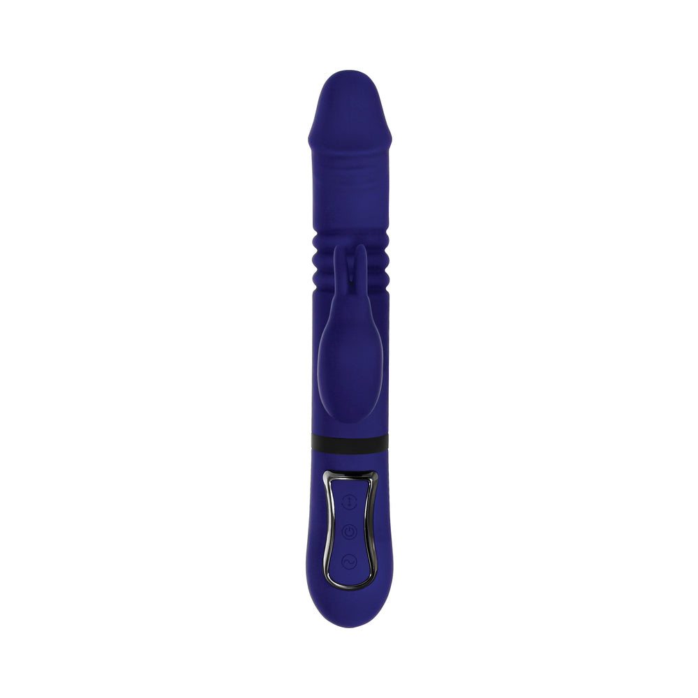 GENDER X - VIBRADOR COELHO DE SILICONE RECARREGÁVEL COM MOVIMENTOS DE IMPULSO E ROTAÇÃO TUDO EM UM ROXO