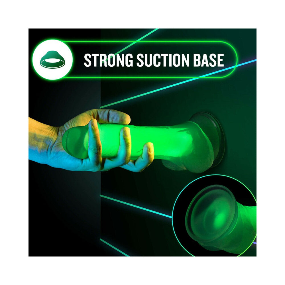 BLUSH - NEO ELITE GLOW-IN-THE-DARK VIPER 7 IN. DUAL-DENSITY DILDO NEON