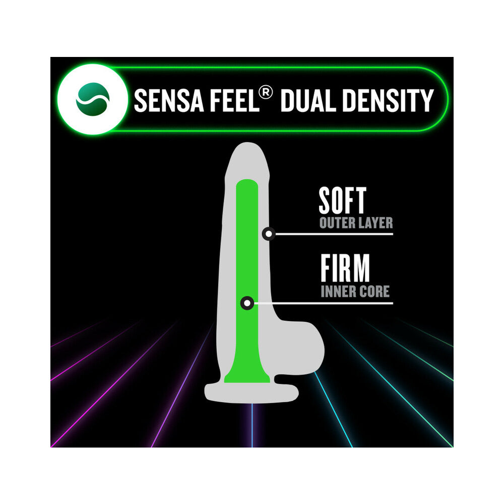 BLUSH - NEO ELITE GLOW-IN-THE-DARK VIPER 7 IN. DUAL-DENSITY DILDO NEON