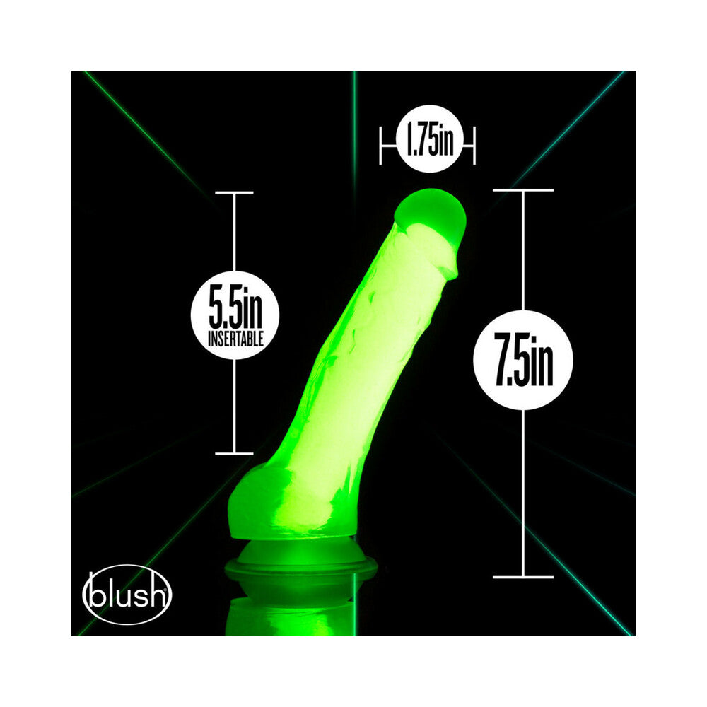 BLUSH - NEO ELITE GLOW-IN-THE-DARK VIPER 7 IN. DUAL-DENSITY DILDO NEON