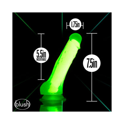 BLUSH - NEO ELITE GLOW-IN-THE-DARK VIPER 7 IN. DUAL-DENSITY DILDO NEON