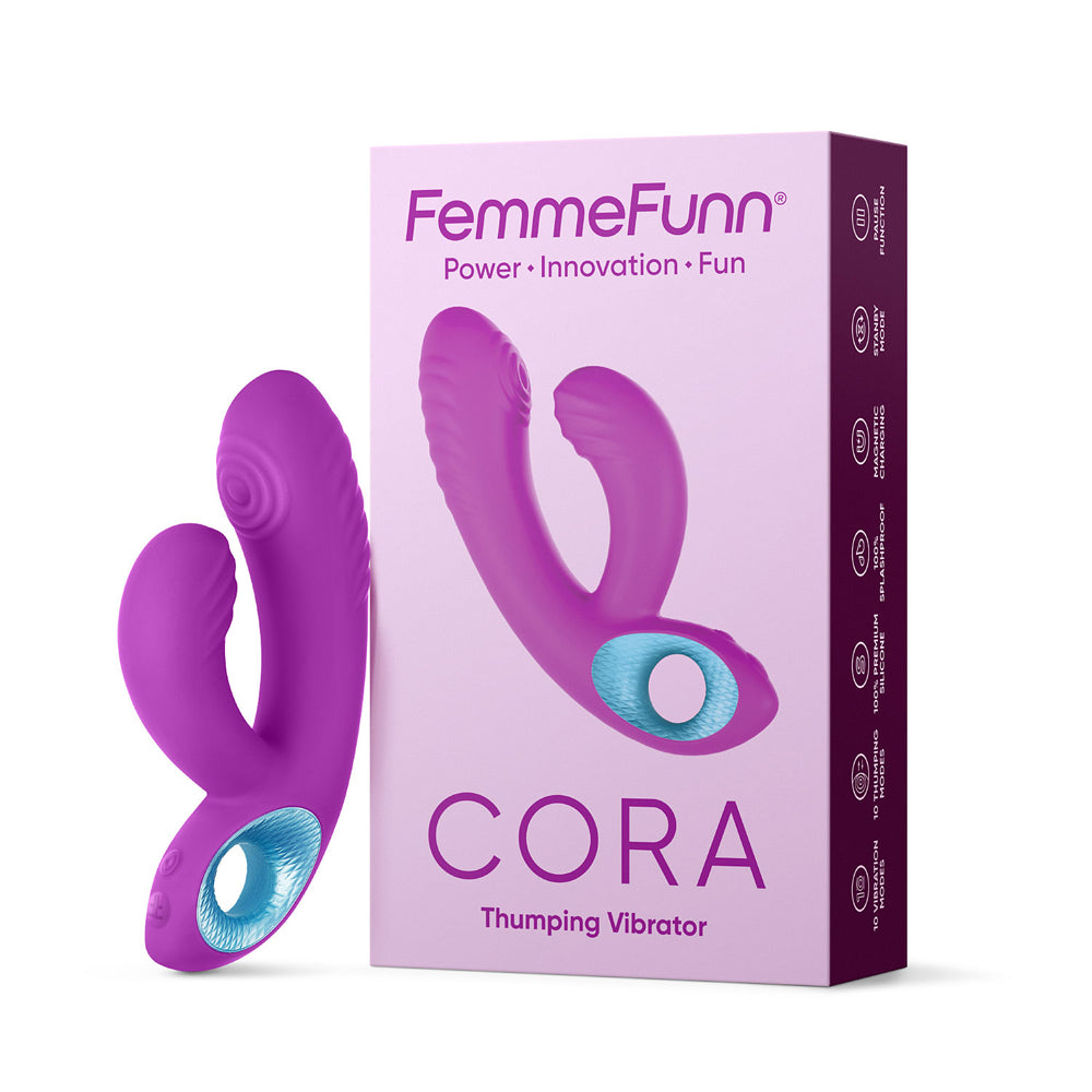 FEMMEFUNN - CORA VIBRADOR DE DUPLA ESTIMULAÇÃO EM SILICONE RECARREGÁVEL COM VIBRAÇÃO PÚRPURA