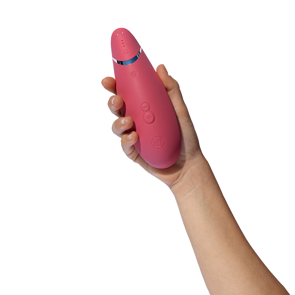 WOMANIZER - PREMIUM 2 RECARREGÁVEL EM SILICONE, ESTIMULADOR CLITORIANO DE PRAZER DE LUXO POR SUCÇÃO DE AR, FRAMBOESA