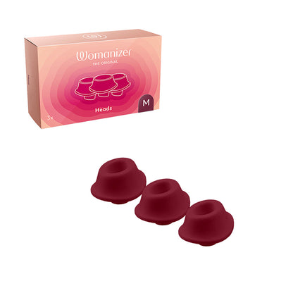WOMANIZER - 3-PACK TYPE A REPLACEMENT STIMULATION HEADS BORDEAUX M