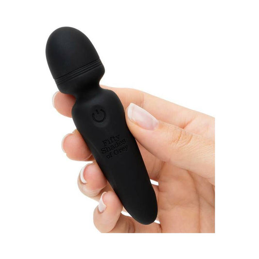 FIFTY SHADES OF GREY - VIBRADOR MINI WAND DE SILICONE RECARREGÁVEL SENSATION PRETO