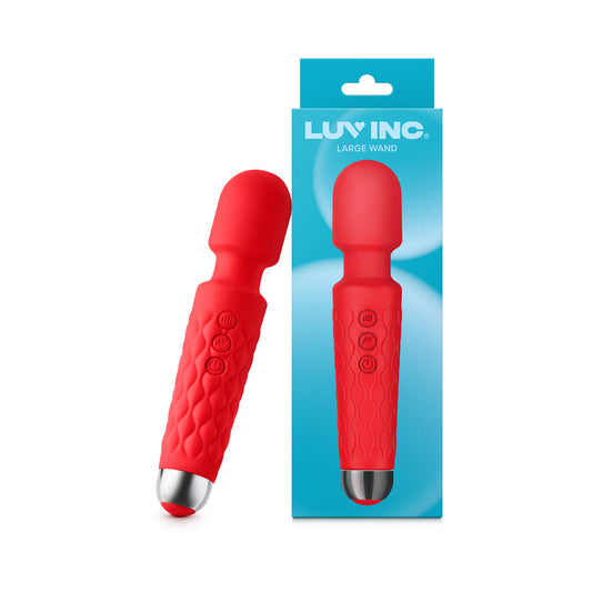 LUV INC. - LW96 LARGE WAND RECHARGEABLE FLEXIBLE SILICONE VIBRATOR RED