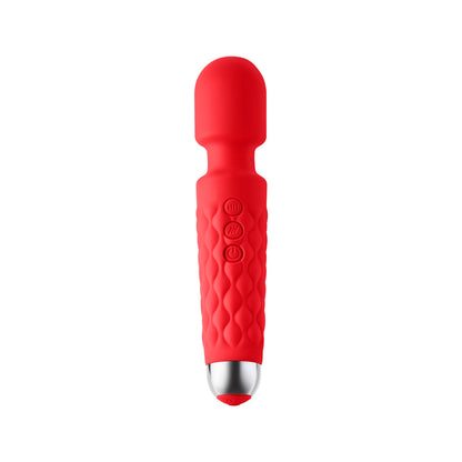 LUV INC. - LW96 LARGE WAND RECHARGEABLE FLEXIBLE SILICONE VIBRATOR RED