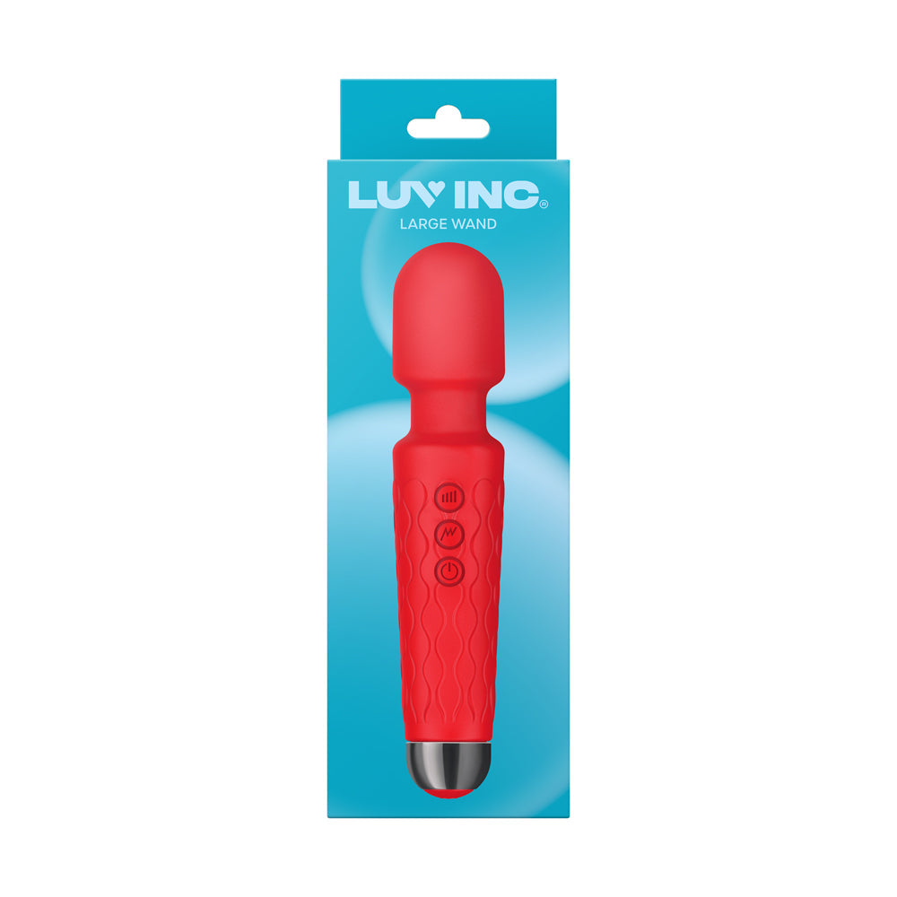 LUV INC. - LW96 LARGE WAND RECHARGEABLE FLEXIBLE SILICONE VIBRATOR RED