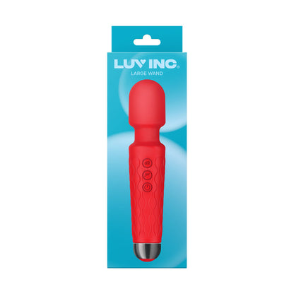 LUV INC. - LW96 LARGE WAND RECHARGEABLE FLEXIBLE SILICONE VIBRATOR RED