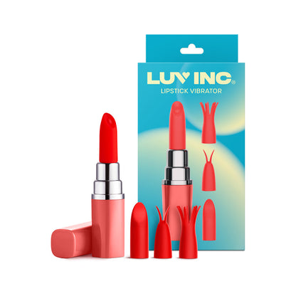 LUV INC. - LV57 LIPSTICK VIBRATOR RECHARGEABLE SILICONE DISCREET BULLET WITH 3 ATTACHMENTS