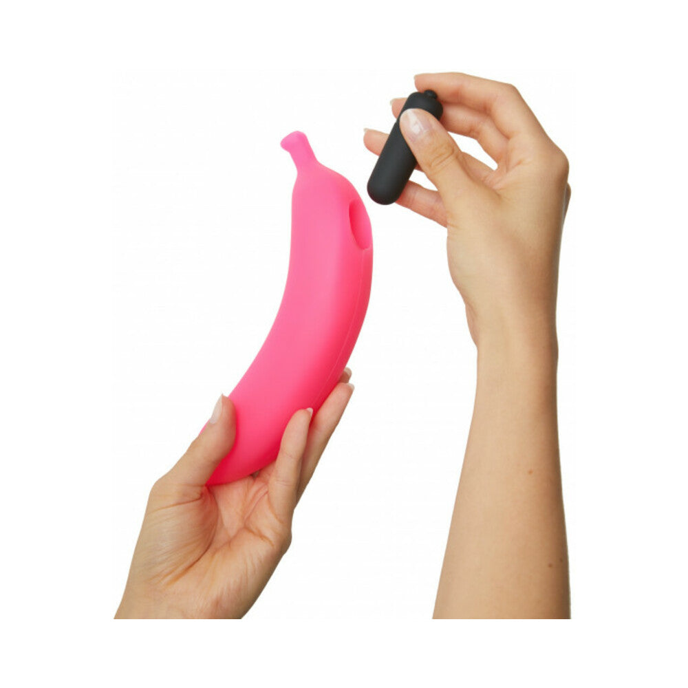 LOVELY PLANET - LOVE TO LOVE OH OUI SILICONE BANANA VIBRATOR PINK