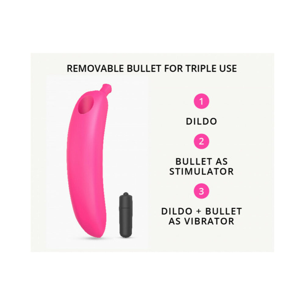 LOVELY PLANET - LOVE TO LOVE OH OUI SILICONE BANANA VIBRATOR PINK