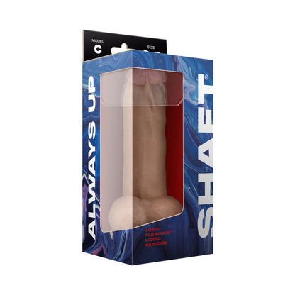 SHAFT – MODELO C: DILDO DE SILICONE DE DENSIDADE DUPLA DE 8,5 POL. COM BOLAS, COR PINHO
