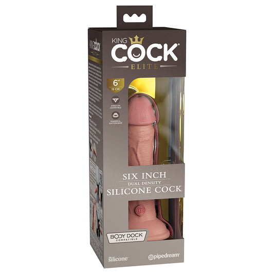 PIPEDREAM - COCK ELITE 6 IN. DUAL DENSITY SILICONE COCK REALISTIC DILDO WITH