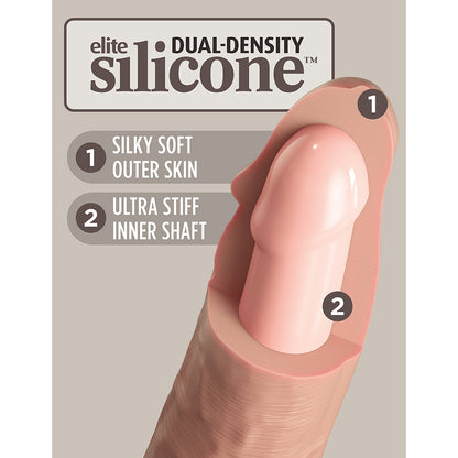 PIPEDREAM - KING COCK ELITE 9 IN. DUAL DENSITY SILICONE REALISTIC DILDO WITH SUCTION CUP BEIGE