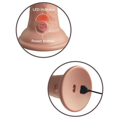 PIPEDREAM - KING COCK ELITE 6 IN. VIBRATING REALISTIC DILDO WITH SUCTION CUP BEIGE