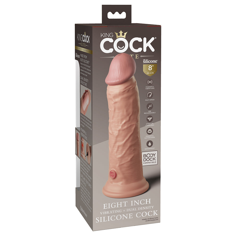 PIPEDREAM - COCK ELITE 8 IN. VIBRATING REALISTIC DILDO WITH