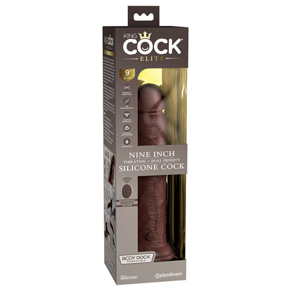 PIPEDREAM - COCK ELITE 9 IN. VIBRATING DUAL DENSITY SILICONE REALISTIC DILDO