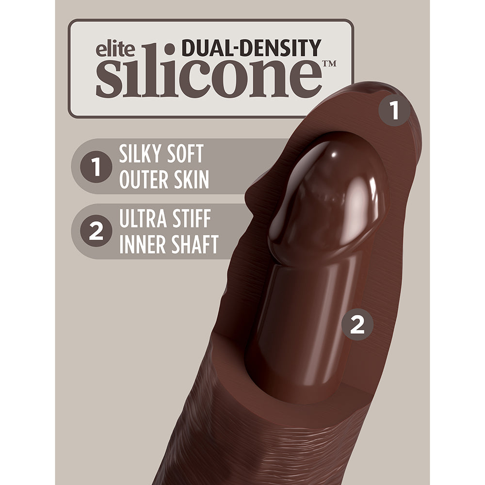 PIPEDREAM - COCK ELITE 9 IN. VIBRATING DUAL DENSITY SILICONE REALISTIC DILDO