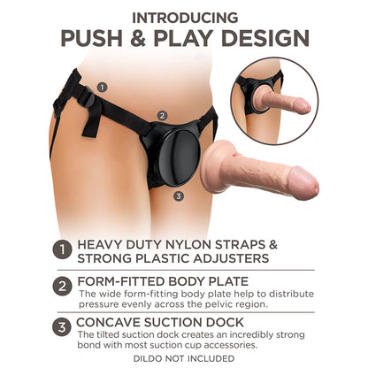 PIPEDREAM - KING COCK ELITE BEGINNER'S BODY DOCK STRAP-ON HARNESS BLACK